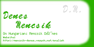 denes mencsik business card